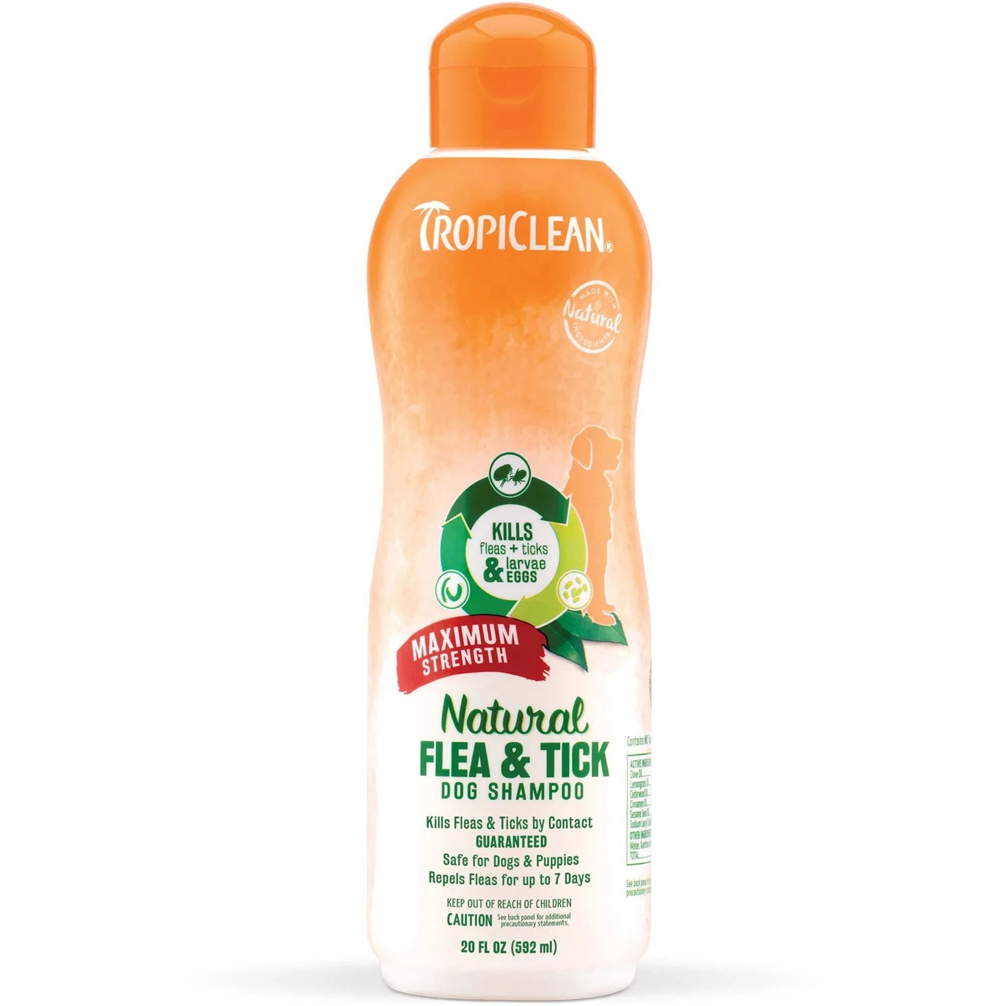 TropiClean Maximum Strength Natural Flea & Tick Shampoo 20 oz