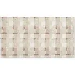 Martha Stewart Stella Owen Plaid Slip-Resistant Kitchen Mat, Beige/Brown, 20"x36"