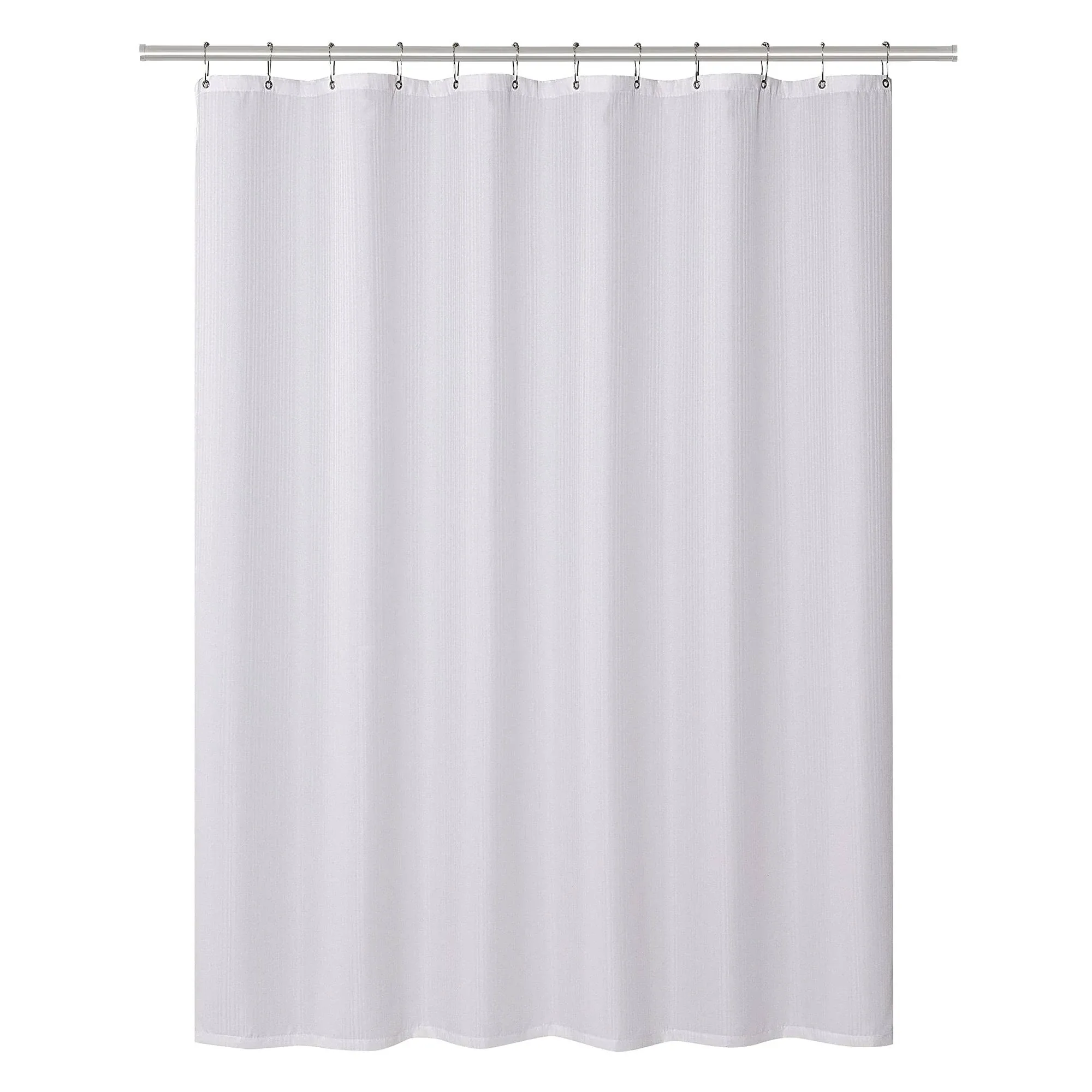 CLOROX Bathroom Shower Curtain with Waterproof Lightweight PEVA Liner Set, Standard Size for Bathroom, with Weighted Magnets and 12 Metal Hooks - 70" x 72" White