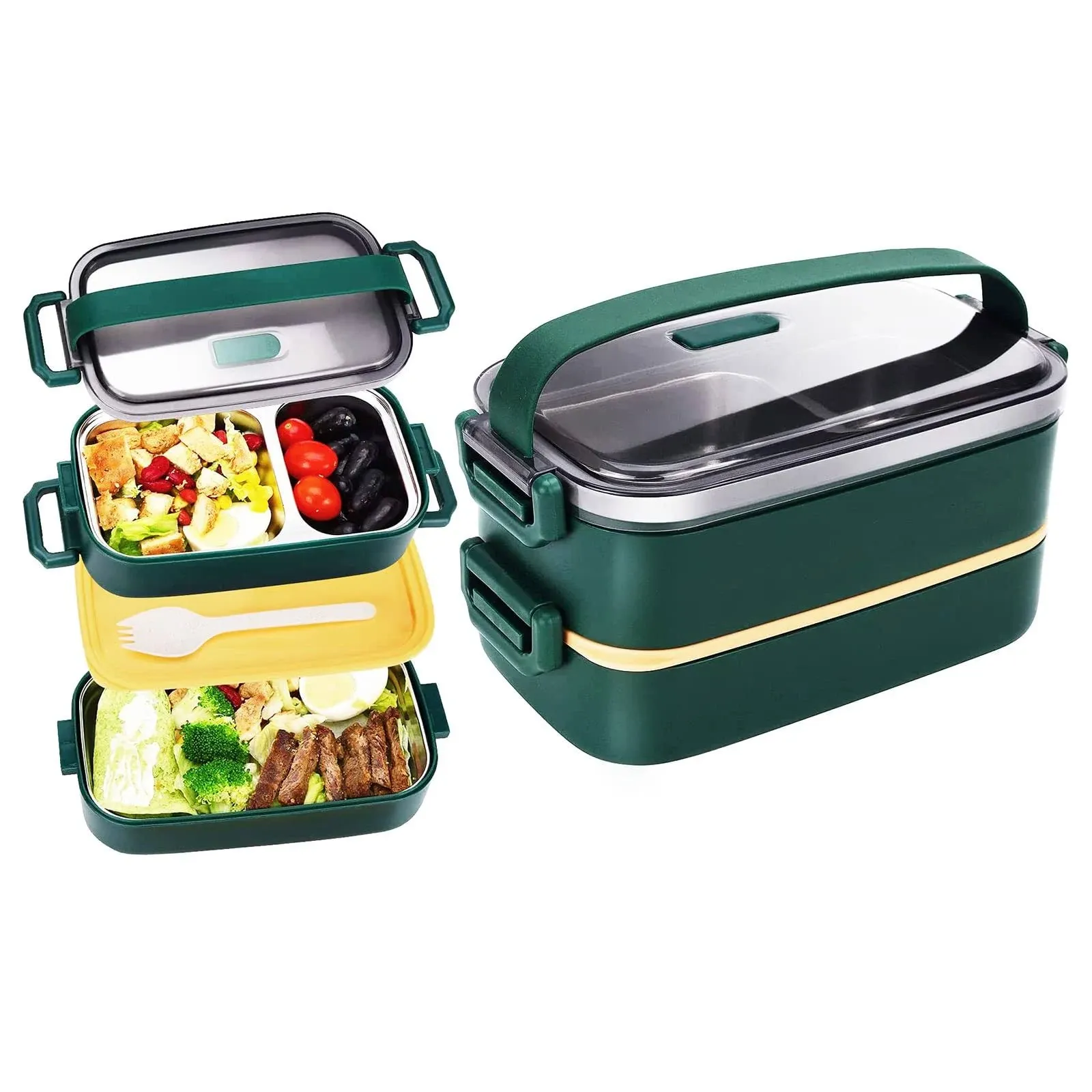 JUBOSYCZ Stainless Steel Bento Box for Adults&amp;Kids,Ja<wbr/>panese Leakproof Lunch Box