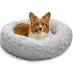 Best Friends by Sheri The Original Calming Donut Dog and Cat Bed in Lux Fur Gray, Medium 30"x30"