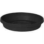 Bloem Terra Pot Round Drain Saucer: 24" - Black - Tray for 17-24", Matte Finish, Durable Resin, Ribbed Bottom, for Indoor and Outdoor Use, Gardening, Planter Not Included, 17.5"