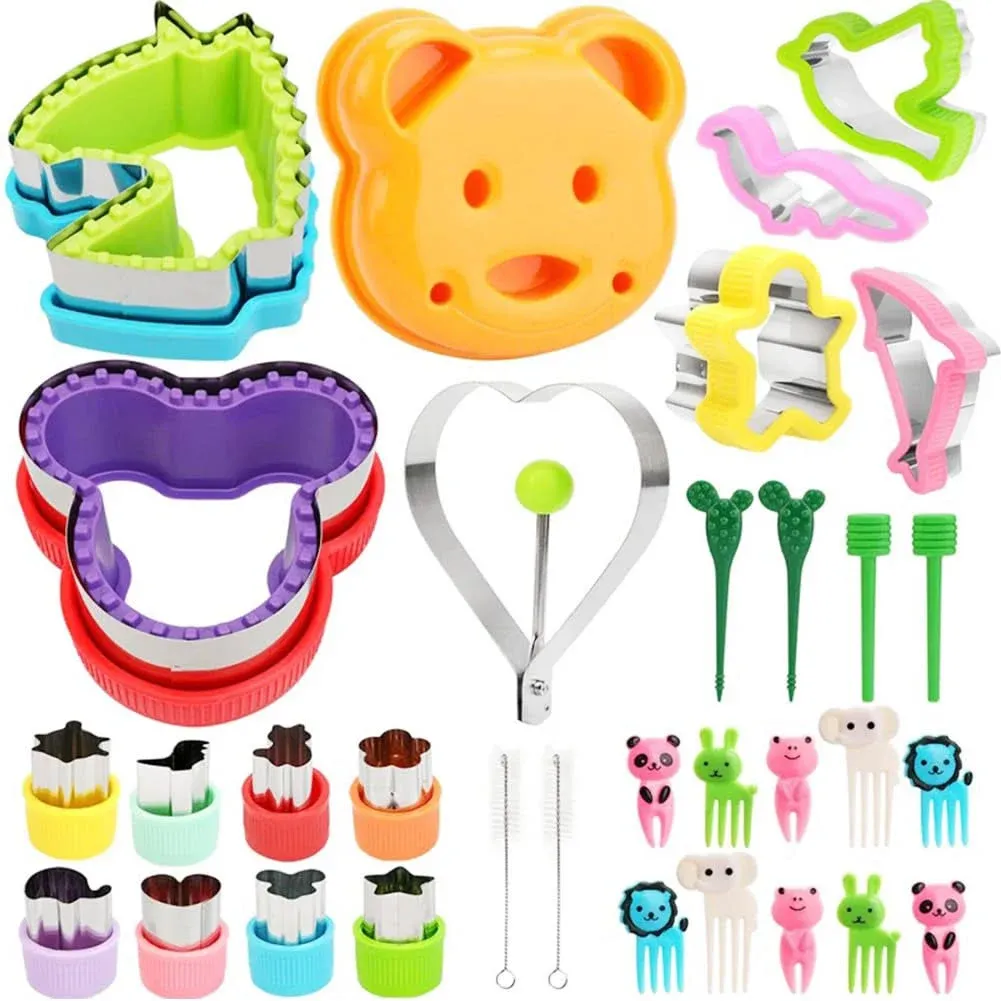 32Pcs Sandwich Cutter and Sealer Set for Kids Lunch Sandwich Bread Decruster DIY Cookie Maker for Girls Boys, Lunch & Bento Box Accessories,Bread Cookie Cutters for Childrens