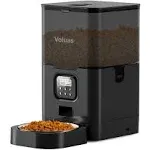 Voluas Cat Dry Food Dispenser with Timer, Automatic Cat Feeders with Desiccant Bag, Black Transparent