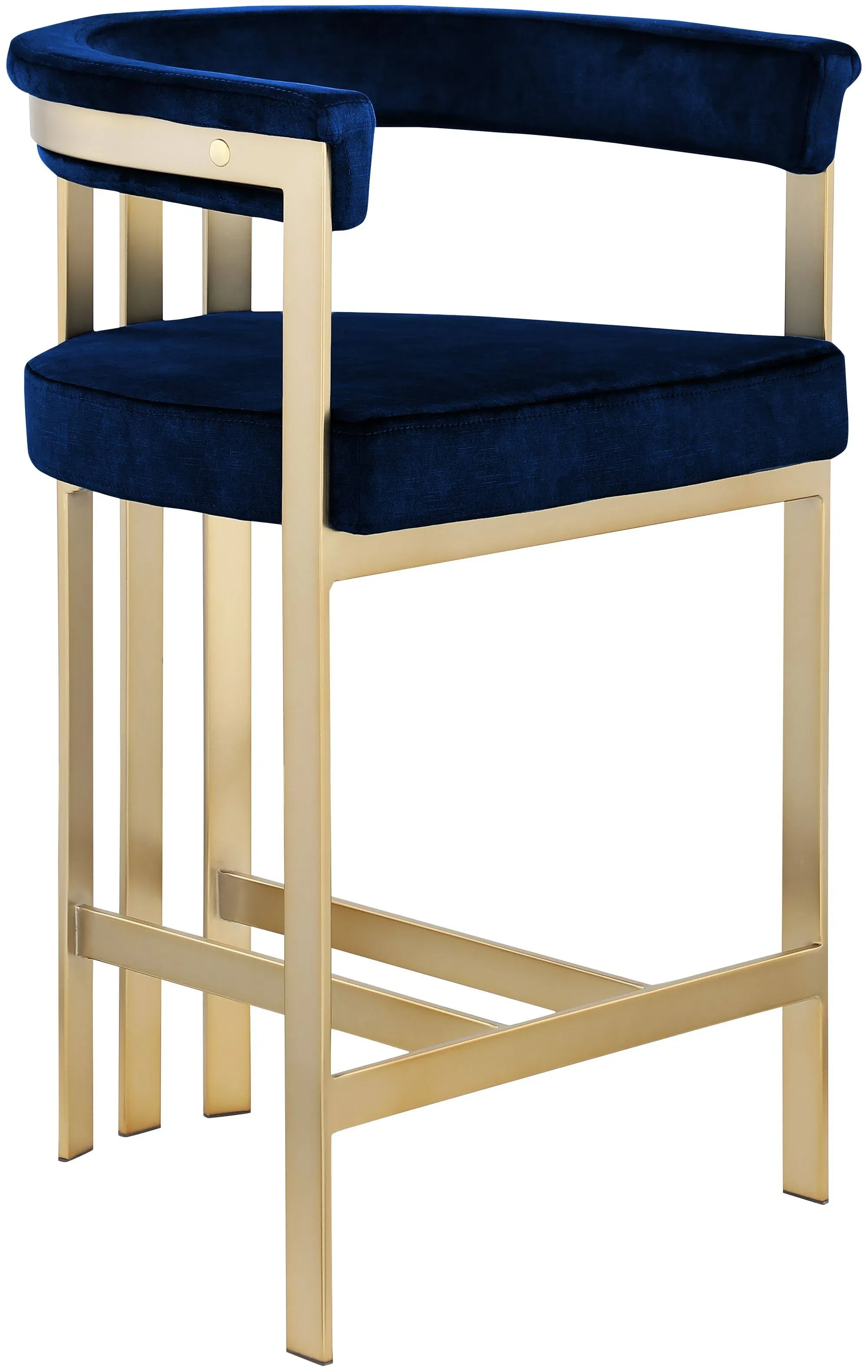 Meridian Furniture Marcello Navy Velvet Counter Stool