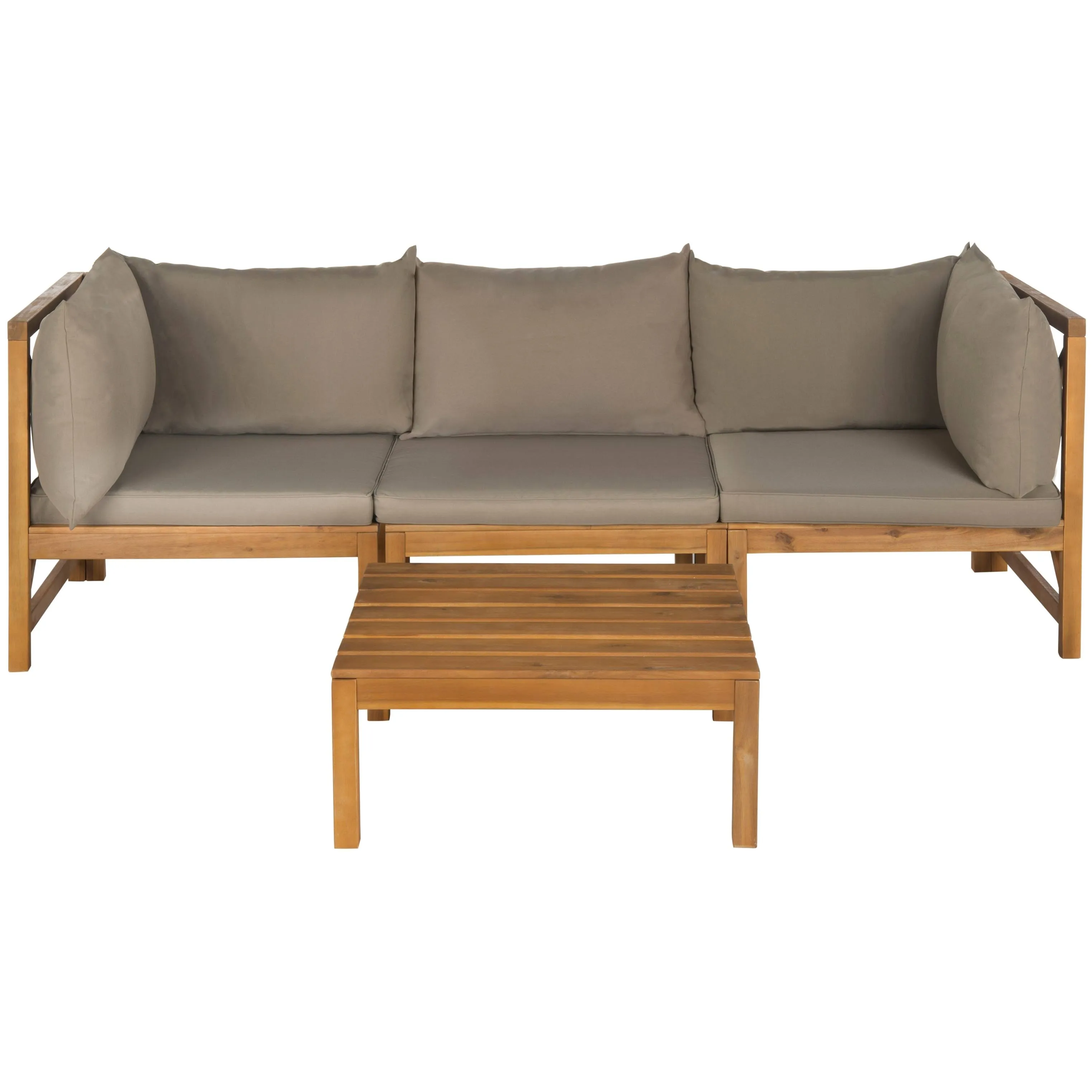 Safavieh Lynwood Outdoor Sectional - Teak Brown/Taupe