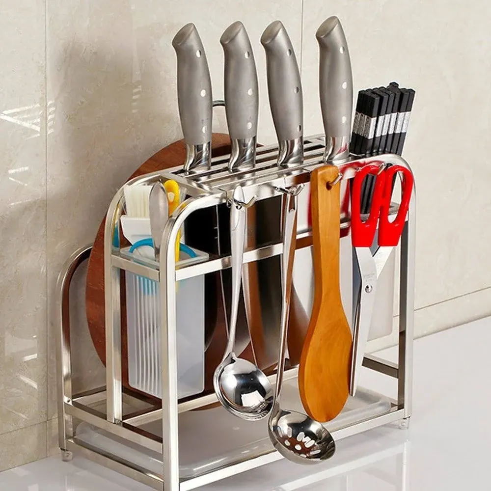 Cutting Boards Knife Organizer with Hooks/Stainles<wbr/>s Steel Kitchen Utensils Ra...