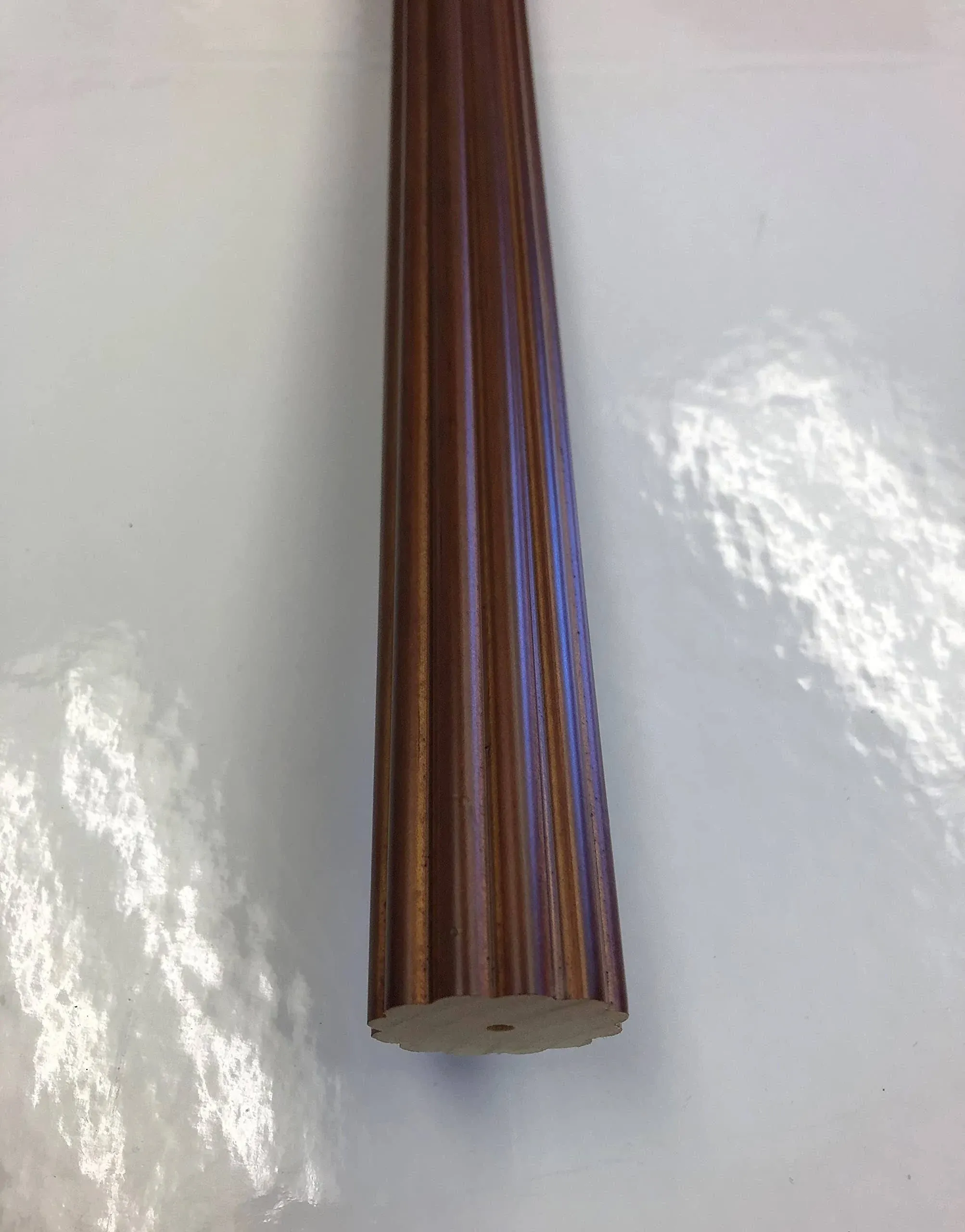 1 3/8 Inch Diameter Drapery Wood Fluted Curtain Rod 8 Ft (Walnut)