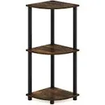 Furinno Turn-N-Tube 3-Tier Corner Display Rack Multipurpose Shelving Unit - Amber Pine/Black