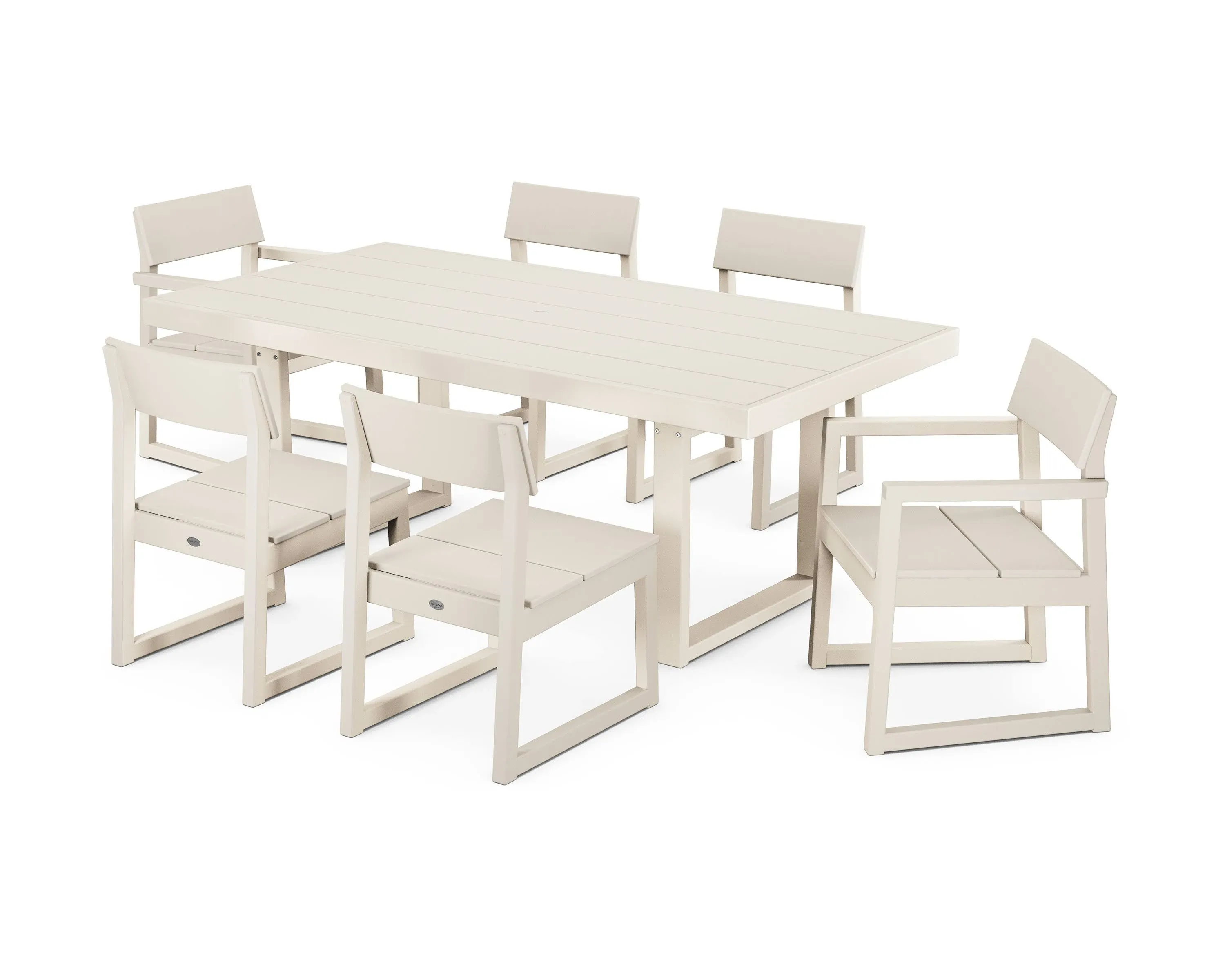 POLYWOOD Edge 7-Piece Dining Set - Sand