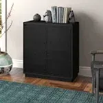 Presque 30" Wide Rectangular Accent Cabinet in Black Grain