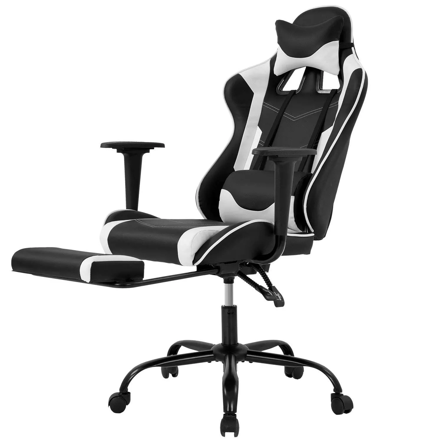 BestOffice White Office Chair High Back Computer Racing Gaming Chair Ergonomic Chair