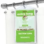 XL Heavy Duty PEVA Frost Shower Curtain Liner with Suction Cups - 70 X 78 in.