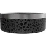 Coldest Dog Bowl - Anti Rust Metal & Non Slip Dog Bowls Large, Spill Proof Heavy Duty 3 Layers Insulated Dog Bowl - Food and Water Bowl for Dogs, Cats & Pets, Dishwasher Safe (64 oz, Black Leopard)