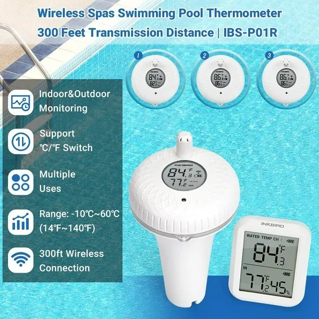 Inkbird Wireless Pool Thermometer Set Digital Floating Sensor Ibs-p01r