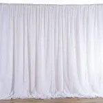 AK TRADING 115&#034; x 120&#034; White Chiffon Drapes Panels for Wedding Events &amp; Decor...