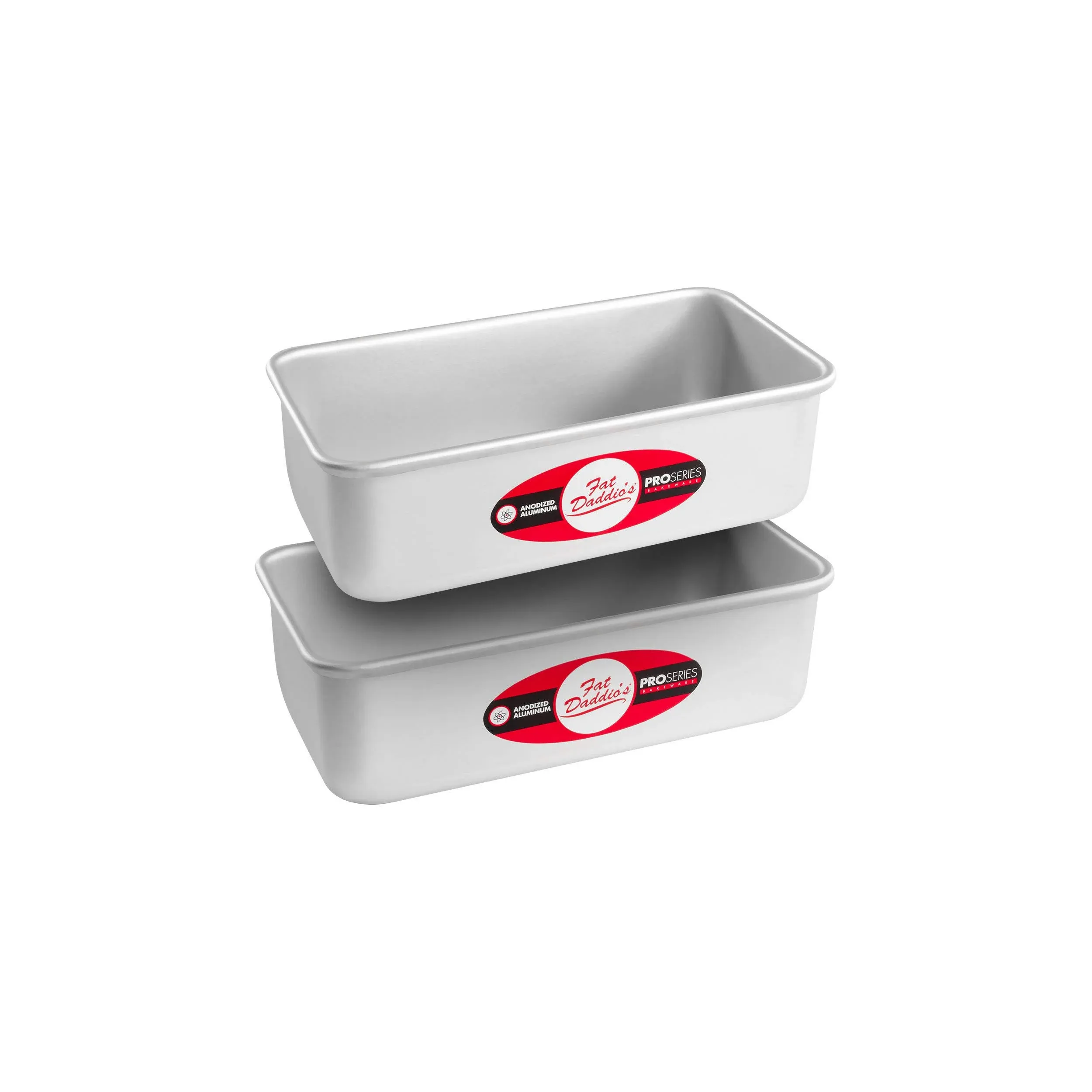 Fat Daddio's Bp-set Anodized Aluminum Bread Pan 2 Piece Set, 7.75 x 3.75 Inches