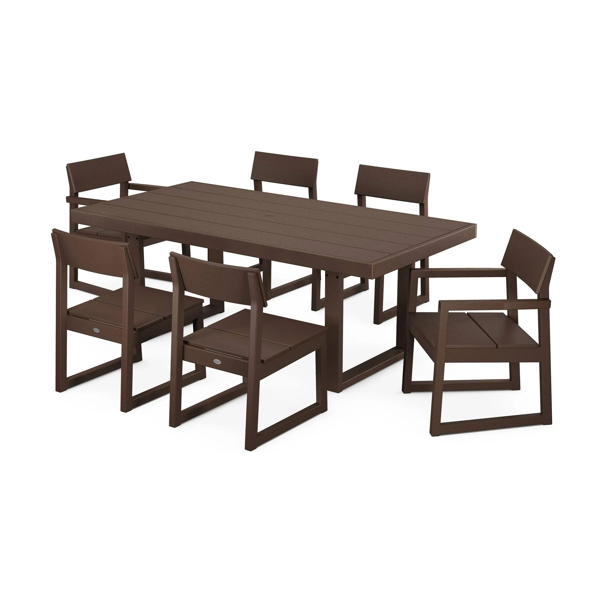 POLYWOOD Edge 7-Piece Dining Set - Mahogany