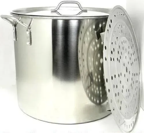 Ballington 60 Quart Stainless Steel Stock Pot with Rack & Lid