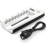 8 Bay AA AAA Battery Charger Independent Slot for NiMH NiCD Rechargeable Battery