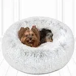 Friends Forever Coco Faux Fur Self Warming Indoor Round Donut Cuddler - Large - Ivory