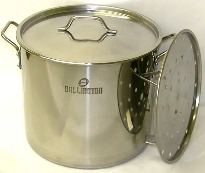 Ballington 60 Quart Stainless Steel Stock Pot with Rack & Lid