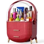 Makeup Organizer for Vanity, Cosmetic Display Case, Skincare Organizer, Fit for Bathroom,Living room,Bedroom Countertop,Dressing Table,College Dorm (RED)