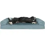 Furhaven Plush & Suede Cooling Gel Sofa Dog Bed - Large, Deep Pool