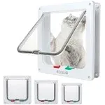 EGETOTA goTeamghjkl Cat Door Flap (Outer Size 9.9" x 9.2"), 4 Way Locking Large Cat Door for Interior Exterior Doors, Weatherproof Pet D