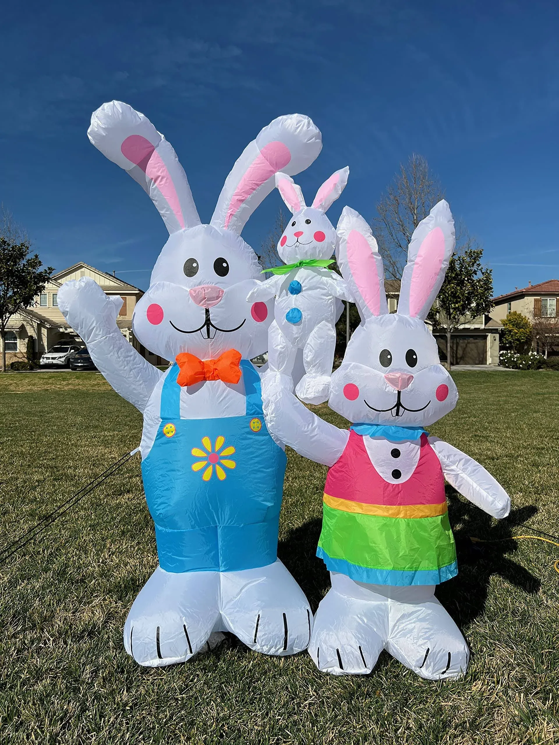 5 Foot Tall Easter Inflatable Party Bunny Bunnies Family - Yard Blow Up Decoration