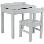 Melissa & Doug Wooden Lift-Top Desk & Chair - Gray , Grey