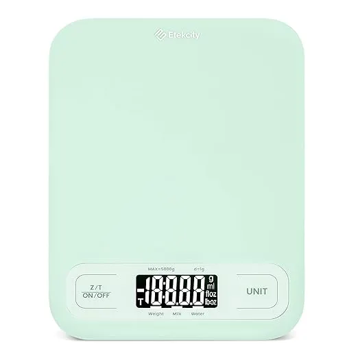 Etekcity Food Kitchen Scale, Digital Grams and Ounces for Weight Loss, Baking, Cooking, Keto and Meal Prep, Large, Green