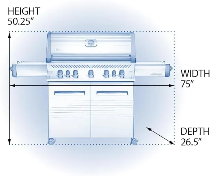 Napoleon P665RSIBNSS Prestige 665 RSIB Natural Gas Grill, sq. in + Infrared Side and Rear Burner, Stainless SteelNapoleon P665RSIBNSS Prestige 665 RSIB Natural G…