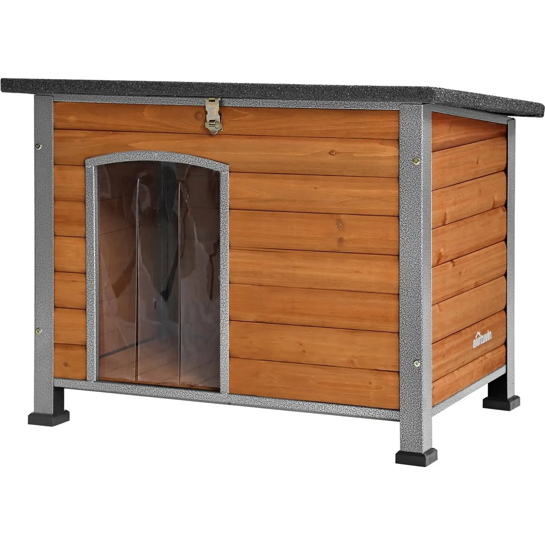 Aivituvin Wooden Heavy Duty Dog House, Brown, Medium