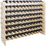 96 Bottles 8 Tiers Wood Wine Rack Storage Display Shelves Kitchen Decor Natural