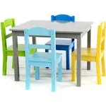 Elements 5-Piece Grey/Multi Kids Table and Chair Set