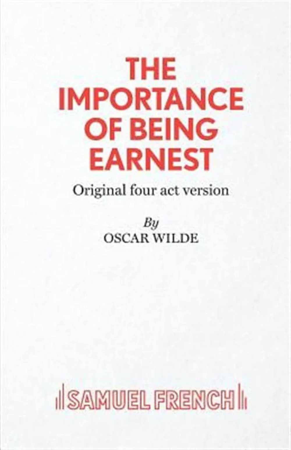 The Importance of Being Earnest by Wilde  New 9780573111983 Fast Free Shipping-