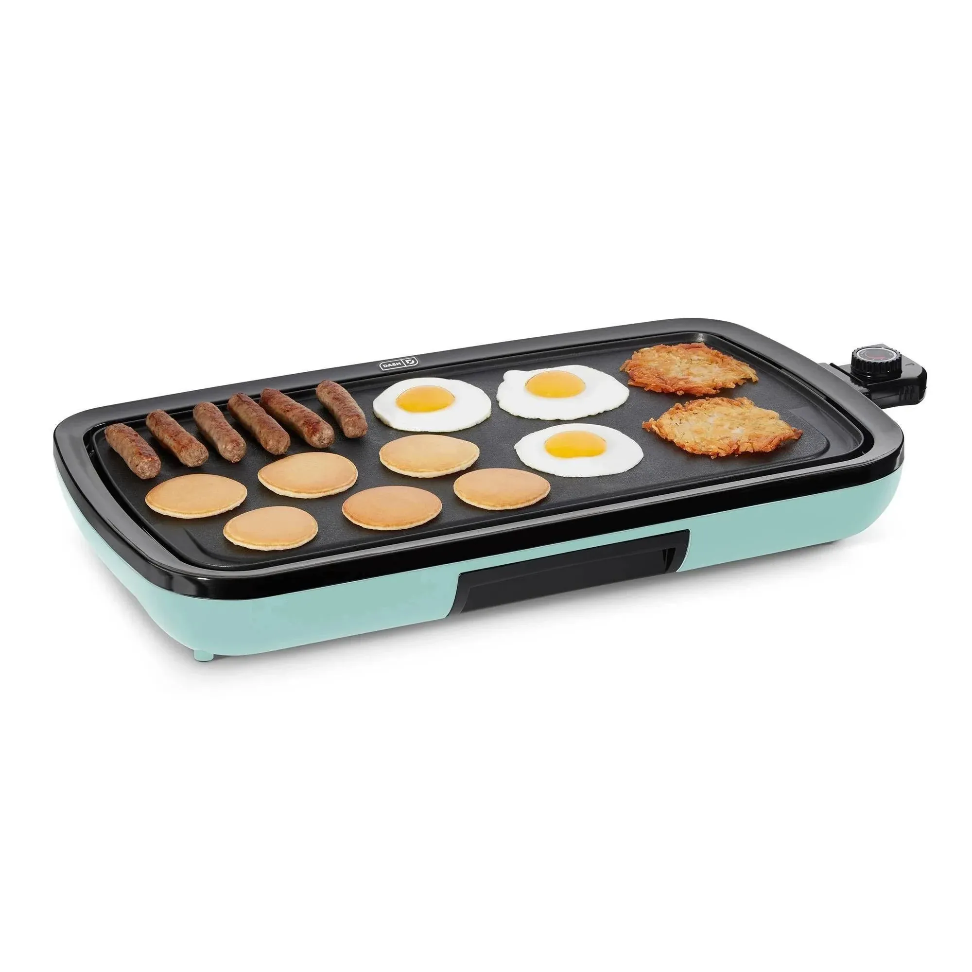 Dash Everyday Nonstick Electric Griddle for Pancakes Burgers,20in,1<wbr/>500-Watt-Aqua