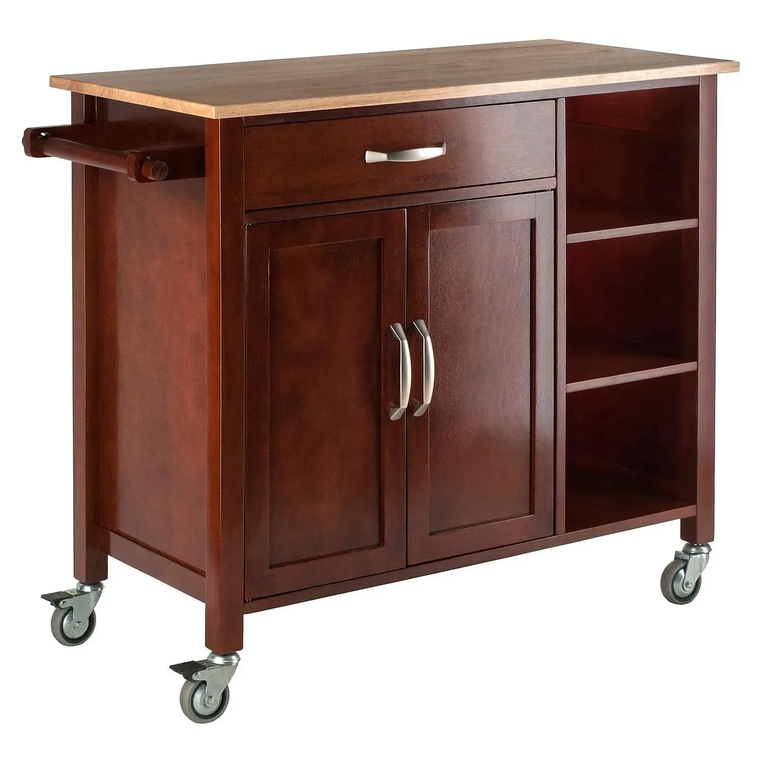 Winsome Wood Mabel Kitchen Cart Walnut/Natural