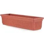 HC Companies Venetian 6.38 in. H X 30 in. W Plastic Fluted Flower Box Clay