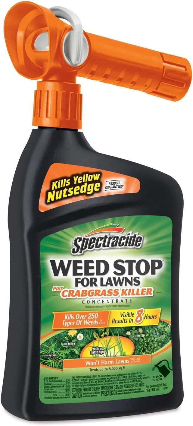 Spectracide Weed Stop For Lawns Plus Crabgrass Killer Concentrate, Kills Crabgrass On Lawn, 32 fl Ounce (RTS QuickFlip Spray)