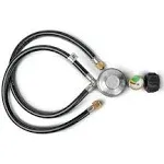 GASSAF 2 Feet Y Splitter Propane Regulator, 2 Hose Low Pressure Regulator Kit for Most LP Gas Grill, Heater, Camping Stove and Fire Pit Table