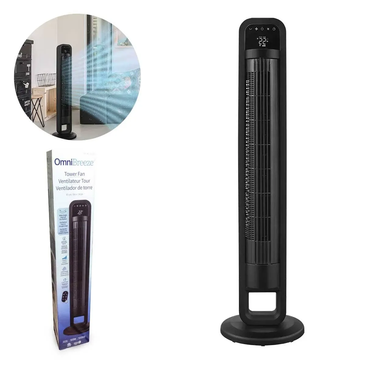 Omnibreeze Premium Tower Fan with Internal Oscillation DC2205