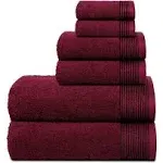 BELIZZI HOME 100% Cotton Ultra Soft 6 Pack Towel Set, Contains 2 Bath Towels 28x55 inchs, 2 Hand Towels 16x24 inchs & 2 Washcloths 12x12 inchs, Compact Lightweight & Highly Absorbant - Black