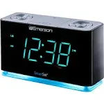 Emerson Radio ER100301 1.4" Smart Set Alarm Clock, Cyan