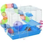 2-Tiers Small Animal Cage/Home with Water Bottle Food Dishes &amp; Interior Ladder