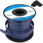 PET Expandable Braided Sleeving 100Ft-1/4 inch Wire Loom, Aibole Braided Cable Sleeve Wire Wrap,Black&Blue