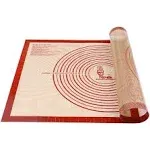 Non-slip Pastry Mat Extra Large - 28x20 Silicone BakingCounter Mat - By Folksy Super Kitchen Red