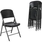 Lifetime 80187 Commercial Grade Folding Chair, 4 Pack, Black