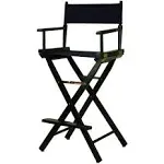 Casual Home 30" Director's Chair Black Frame-with Navy Canvas, Bar Height